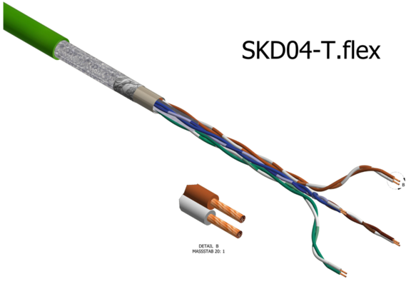 Network cable SKD04-T.flex: iso view 